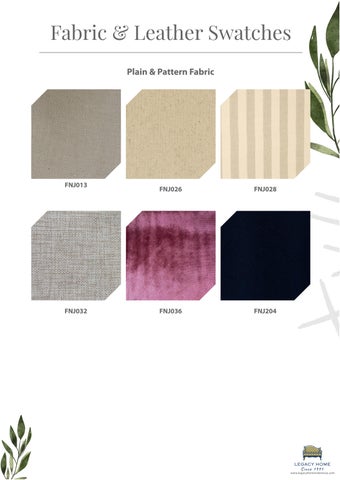 Legacy Home 家具目录 · 皮革 × 布艺 Swatches 第 2 页