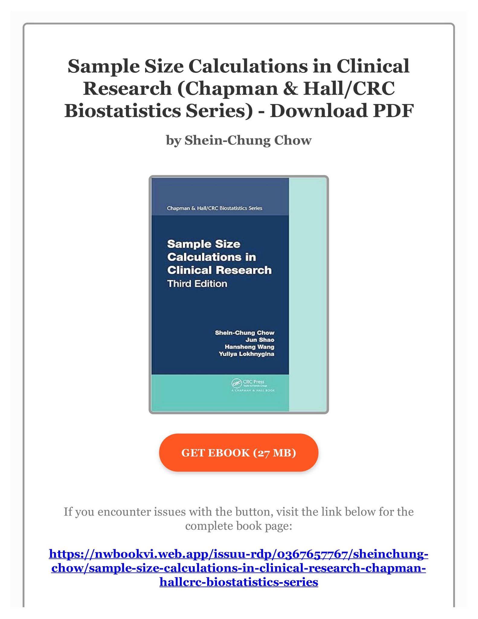 PDF Free) Sample Size Calculations in Clinical Research