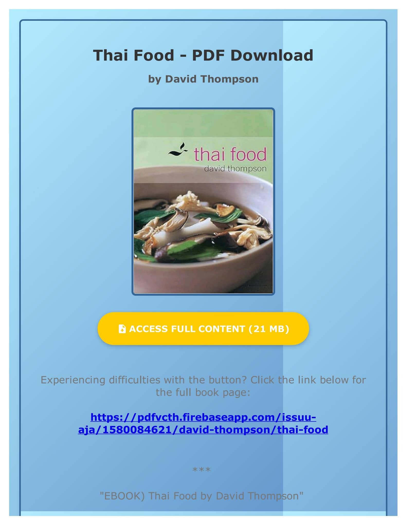 EBOOK) Thai Food by David Thompson by TwilaLittlerd - Issuu