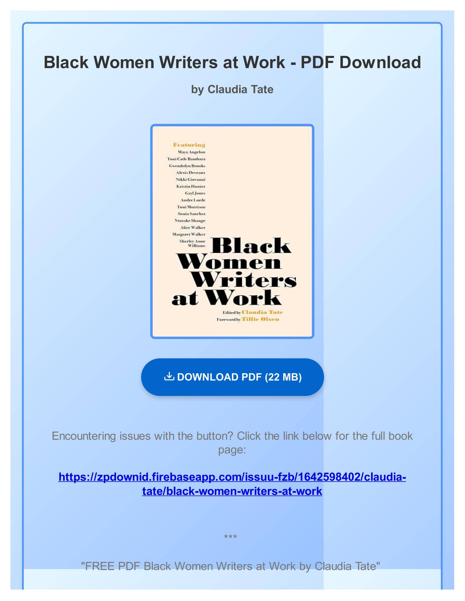 洋書 Black Women Writers at Work by Tate Amazon.com: Black Women Writers at Work: 9780826402431: Tate