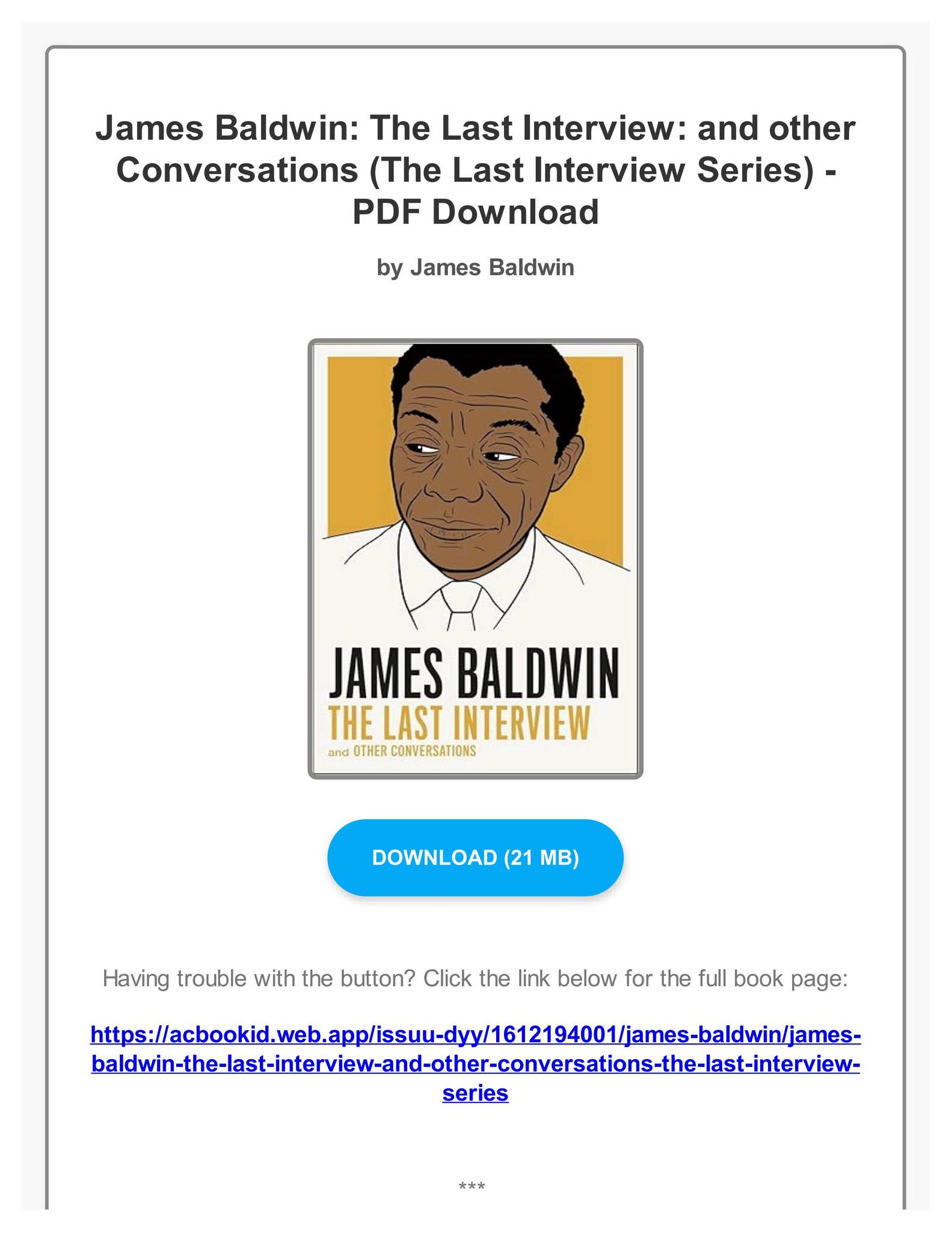  ebook free james baldwin the last interview and other conversations