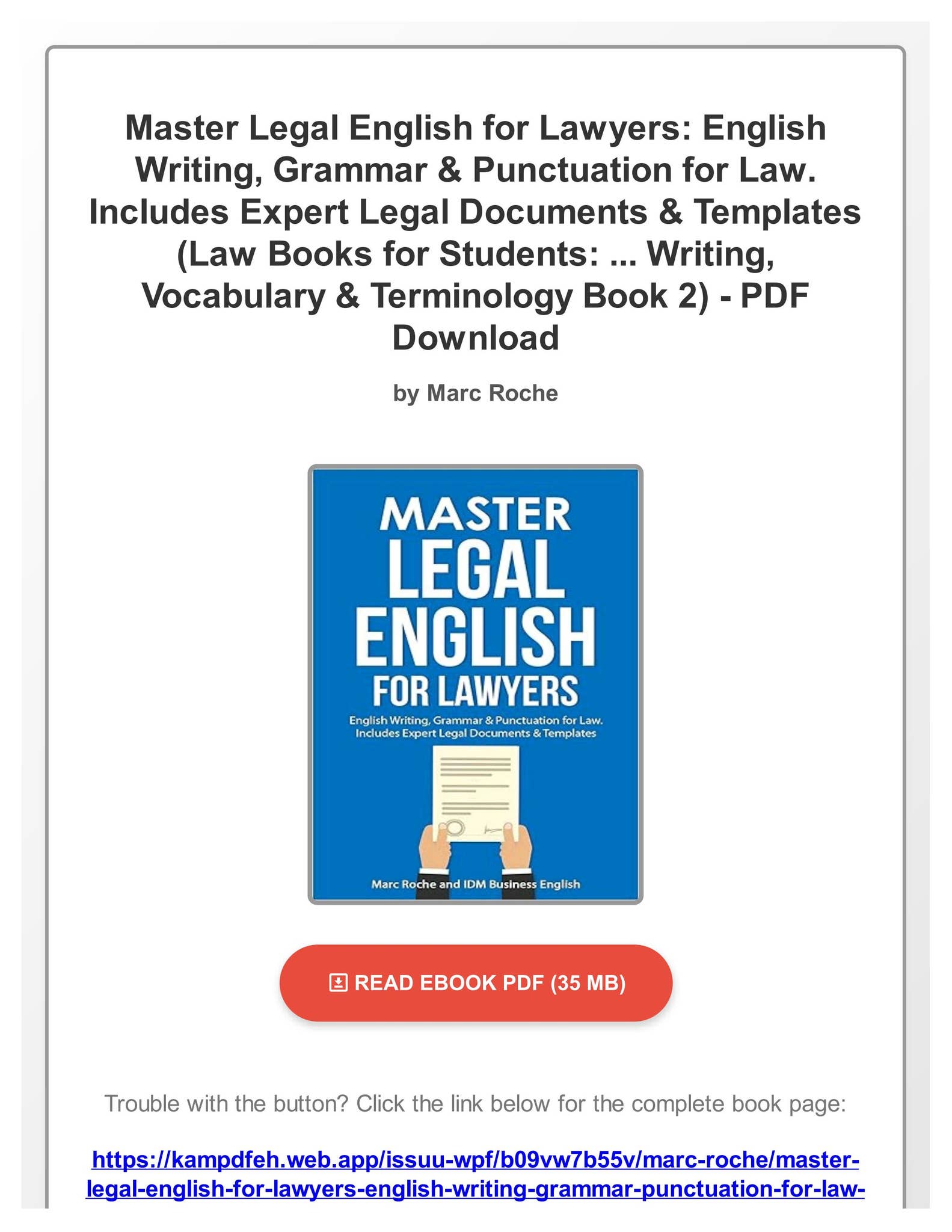 Ebook Free) Master Legal English for Lawyers: English