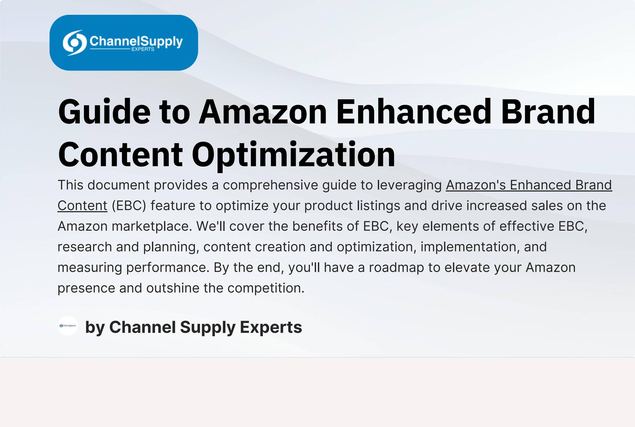 Enhanced Content Guide to Amazon Enhanced Brand Content Optimization by Channel Supply ...