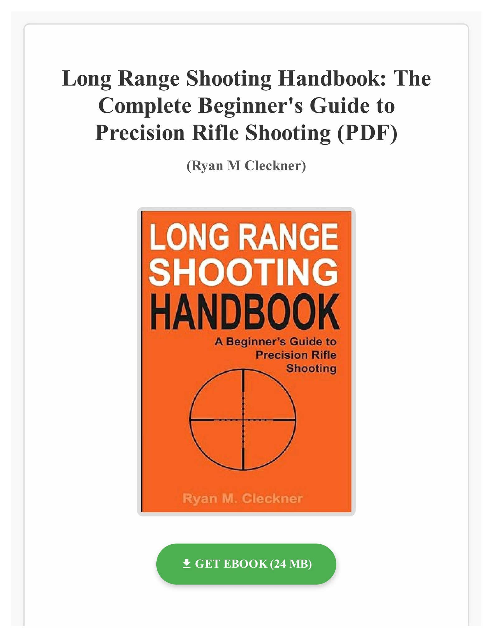 Pdf Download Long Range Shooting Handbook The Complete Beginner S Pdf Download Long Range Shooting Handbook The Complete Beginner S
