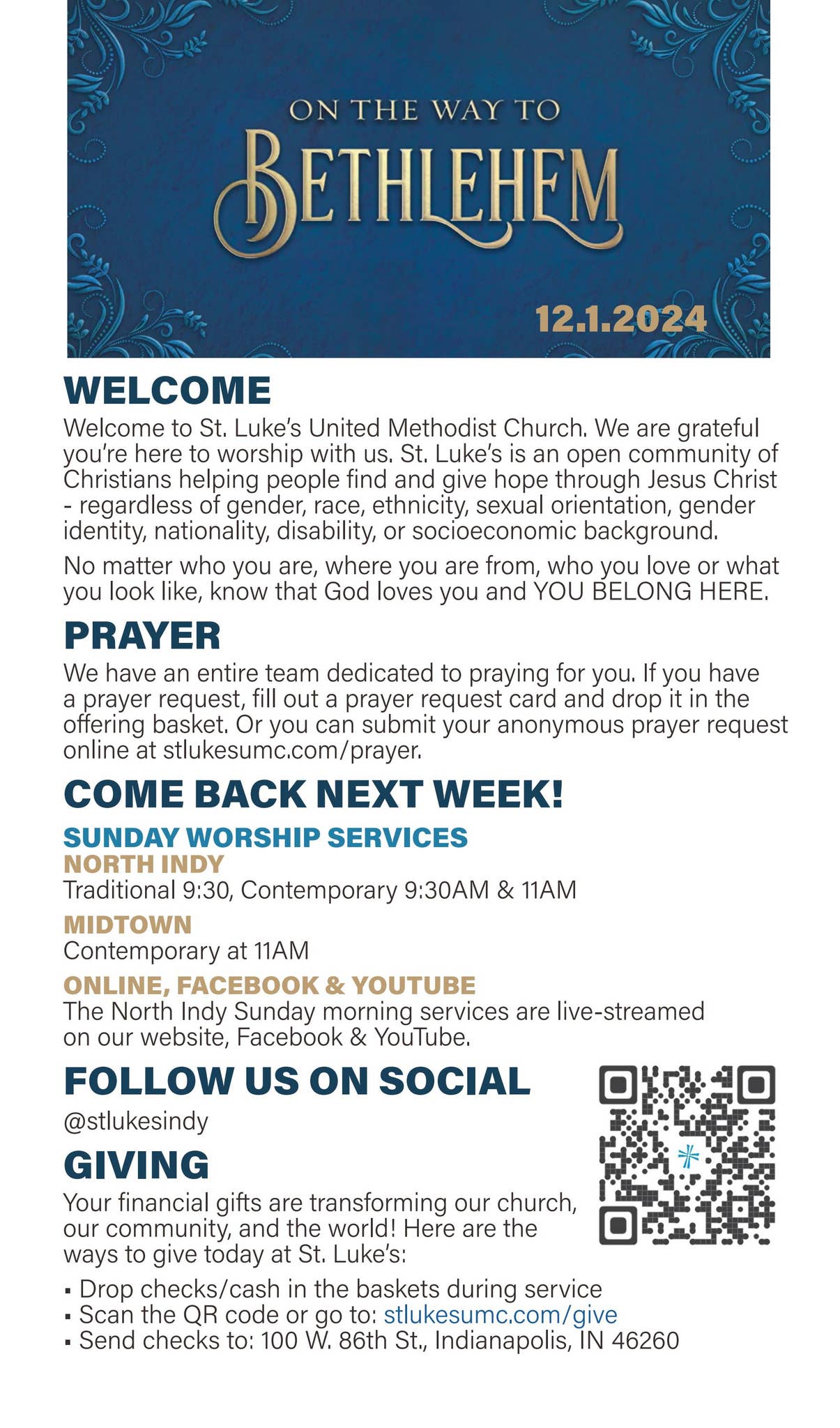 St. Luke's Bulletin 12.1.24 by St. Luke's UMC Issuu