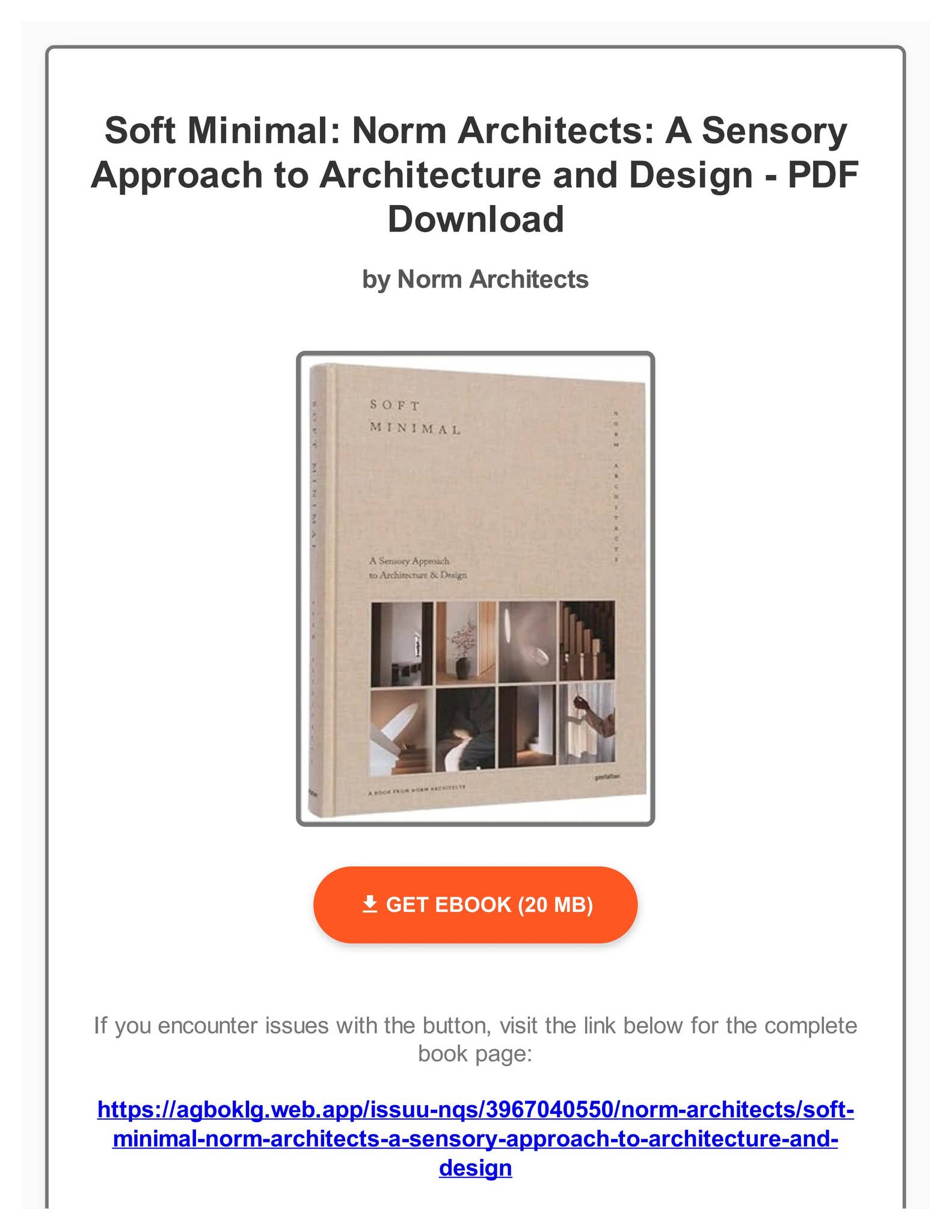 PDF Soft Minimal: Norm Architects: A Sensory Approach to