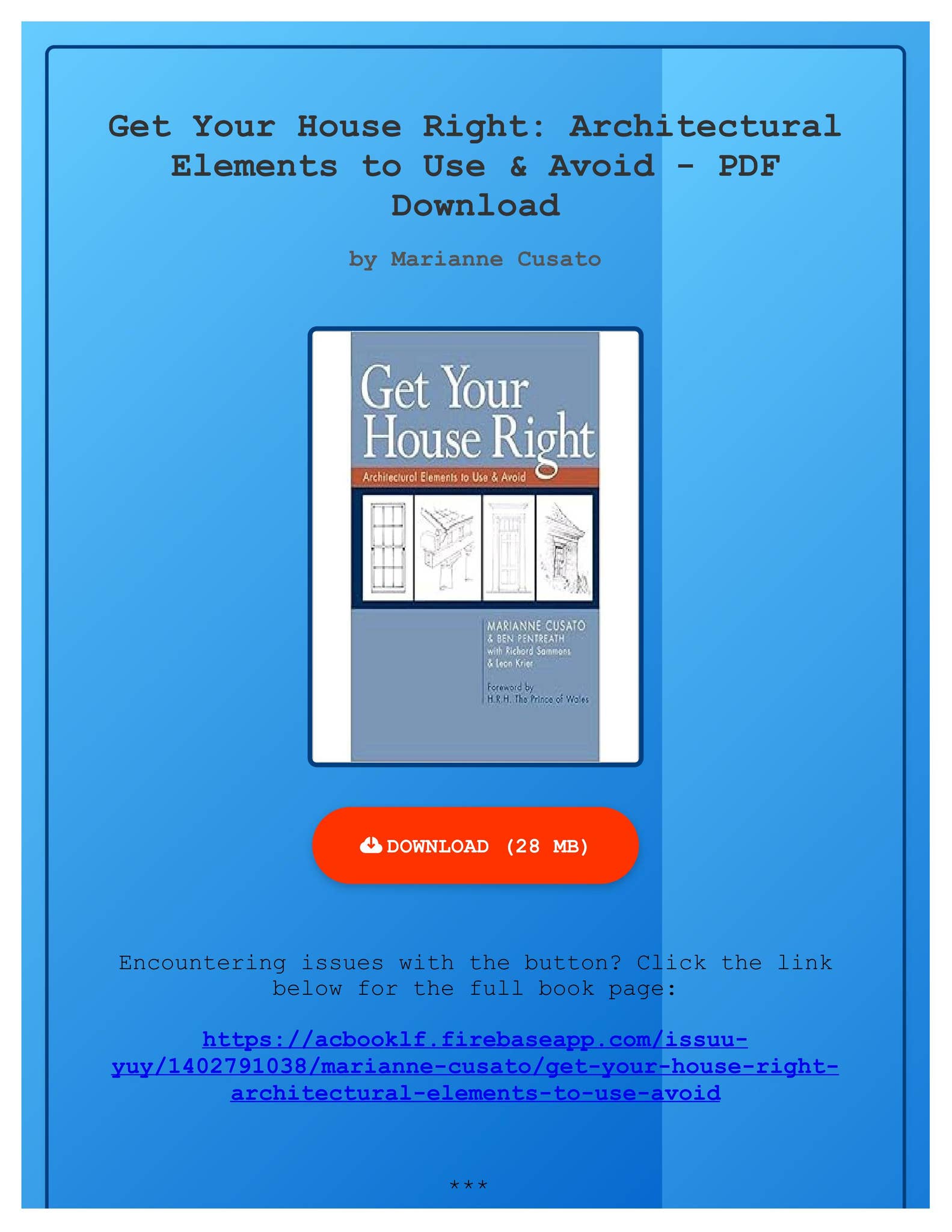 PDF Get Your House Right Architectural Elements to Use & Avoid by