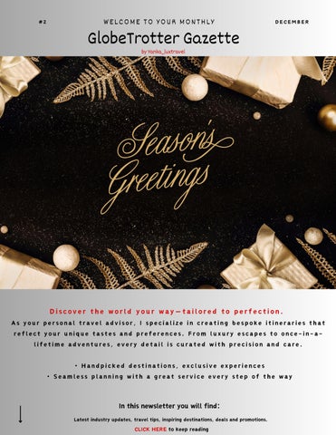 December Newsletter  Yanka_luxtravel
