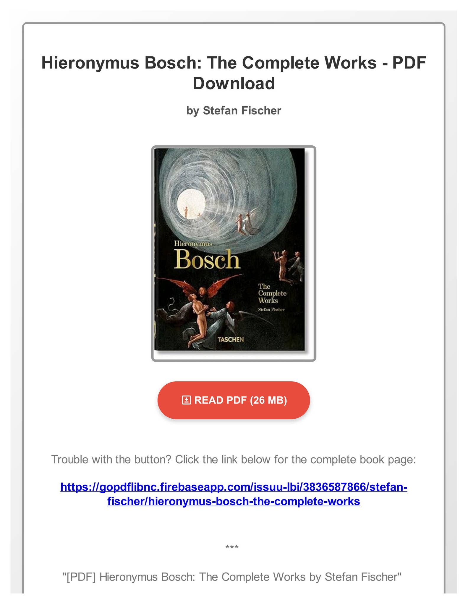 PDF] Hieronymus Bosch: The Complete Works by Stefan Fischer