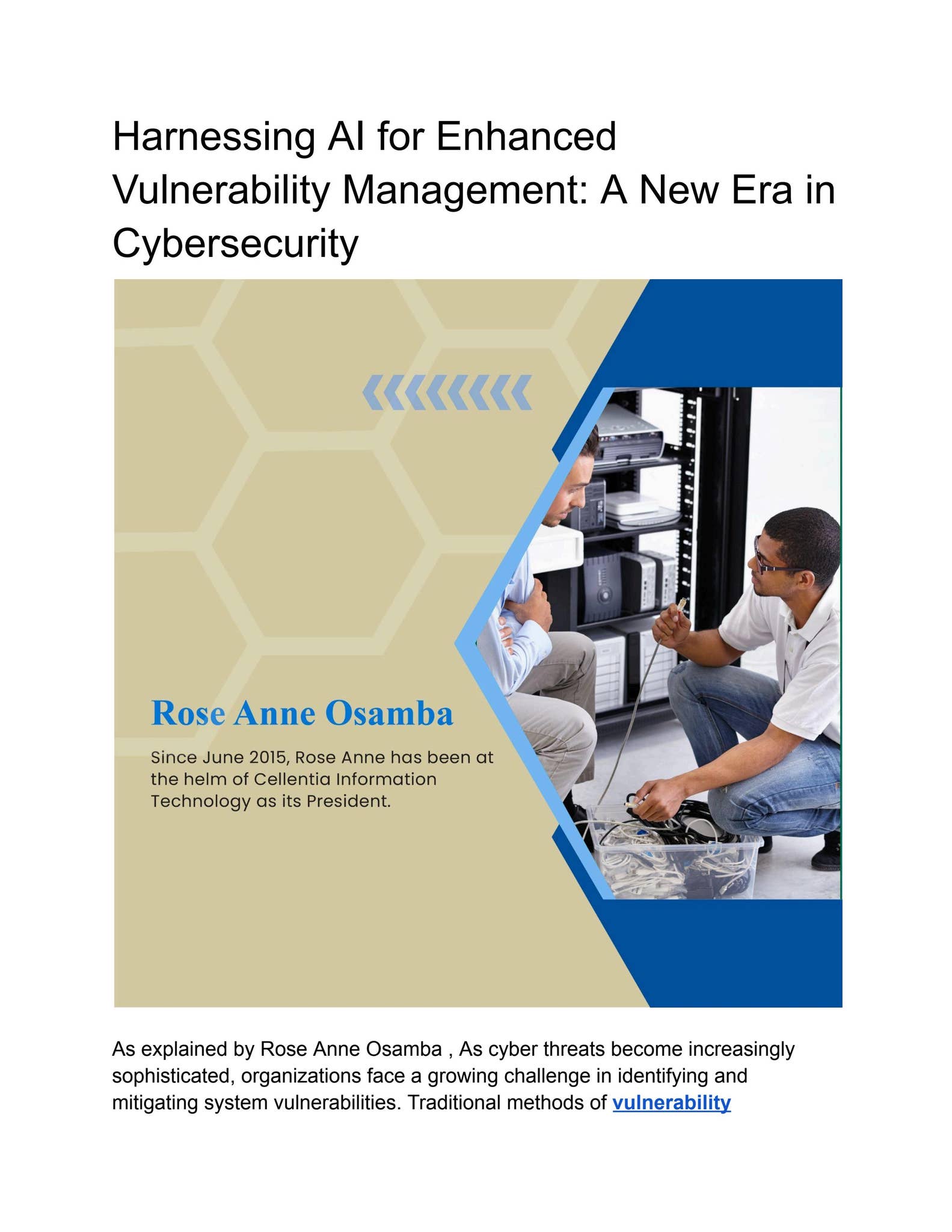 Harnessing AI for Enhanced Vulnerability Management_ A New Era in ...