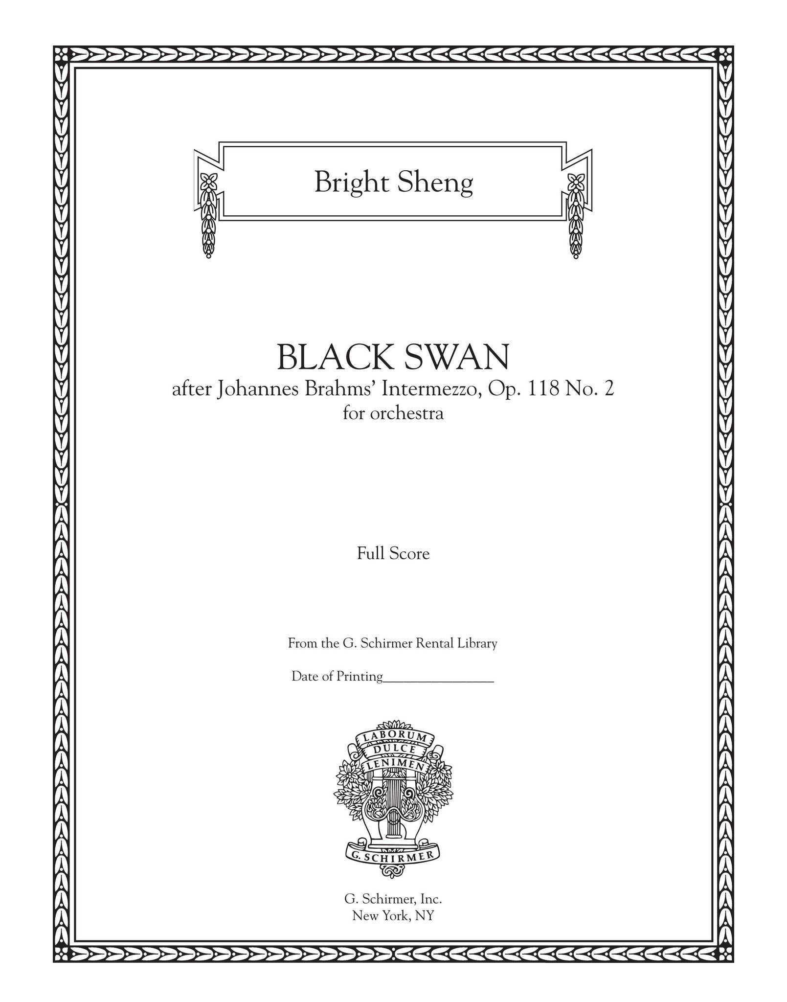 Brahms THE BLACK SWAN (INTERMEZZO) by ScoresOnDemand - Issuu