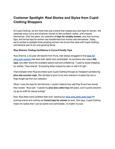 Customer Spotlight_ Real Stories and Styles from Cupid Clothing Shoppers