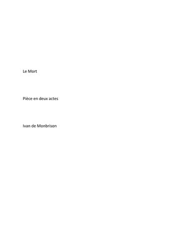 Le Mort - pièce d'Ivan de Monbrison 