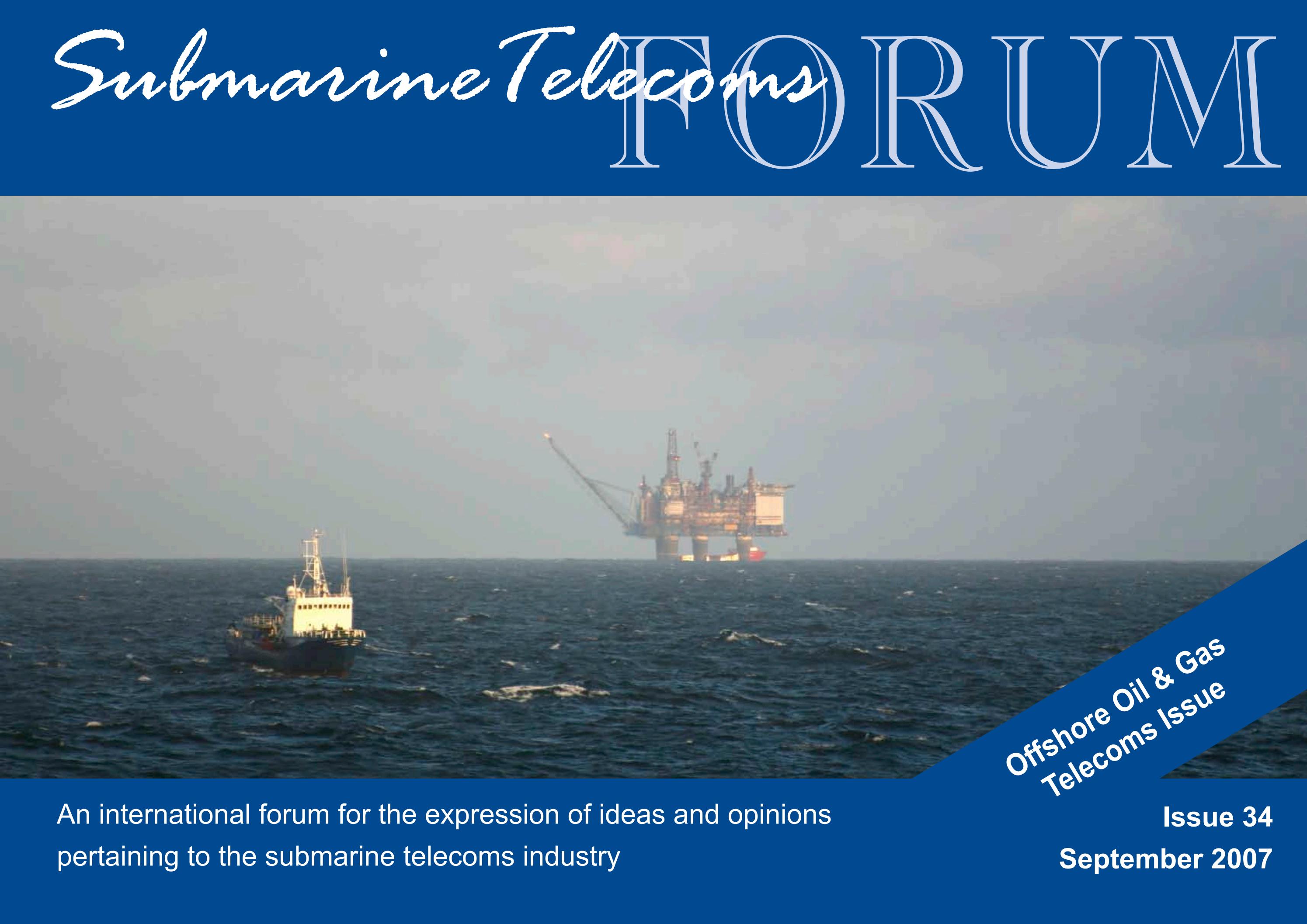 SubTel Forum Issue #34 - Offshore Oil & Gas Telecoms cover