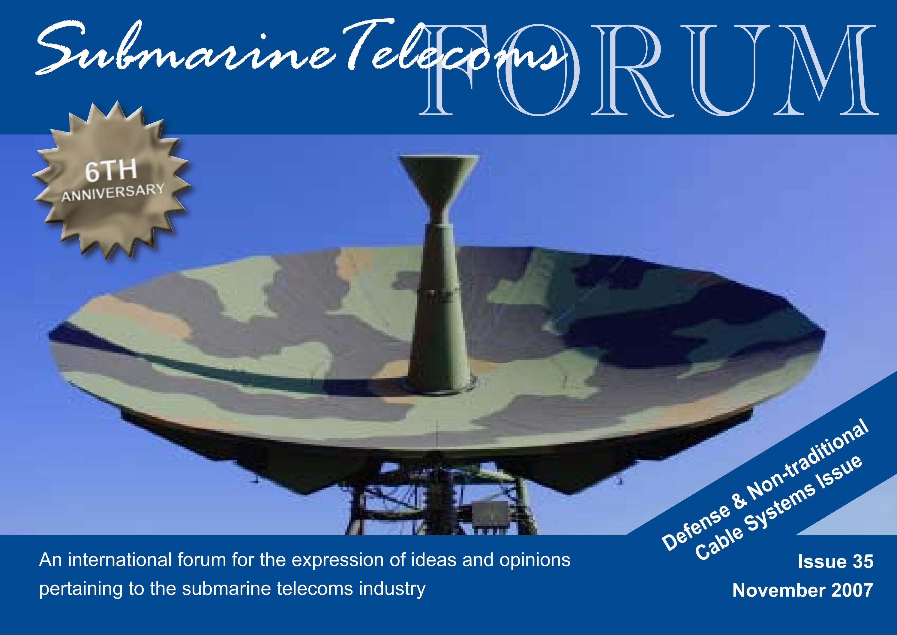 SubTel Forum Issue #35 - Defense & Non-traditional Cable Systems cover