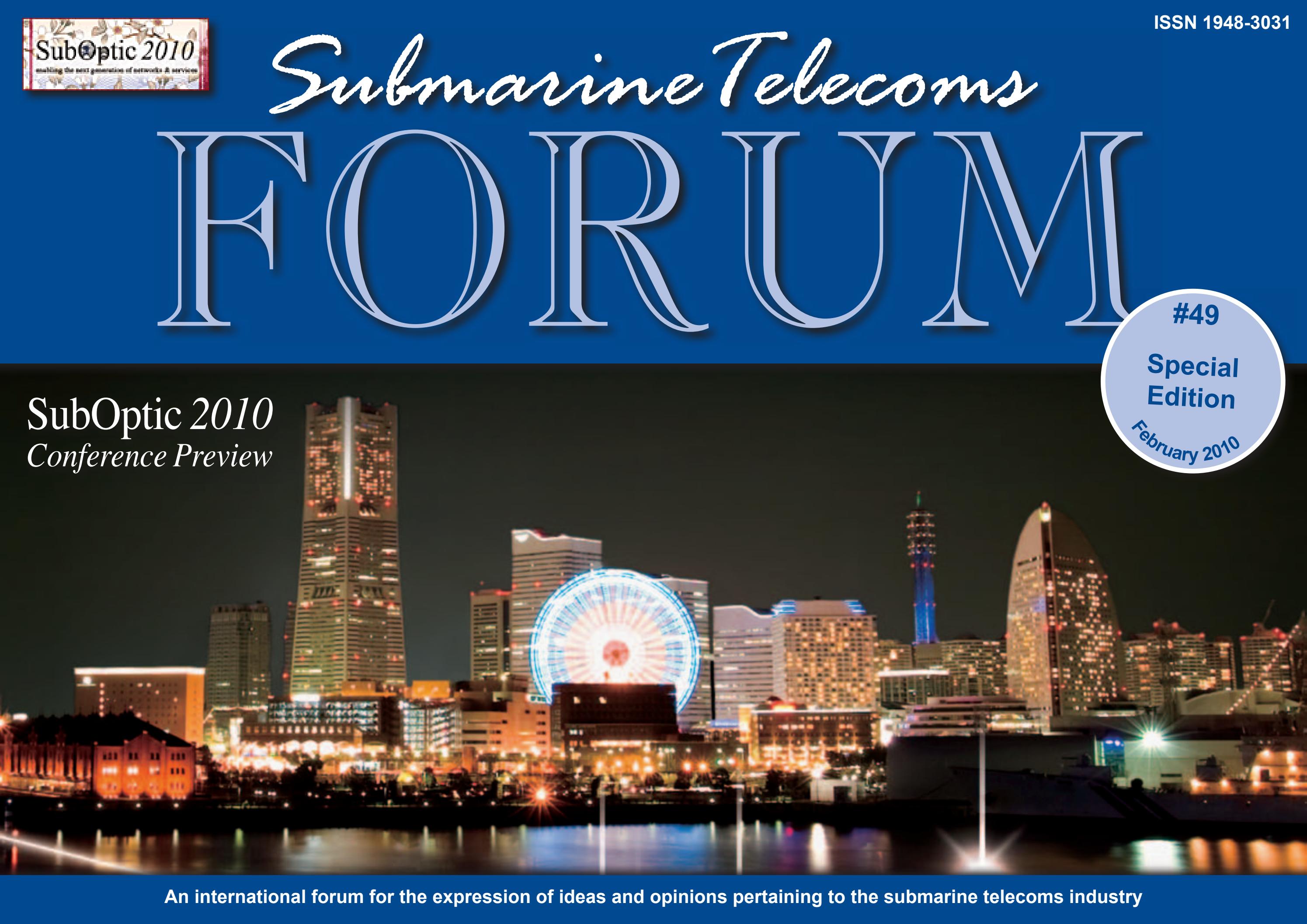 SubTel Forum Issue #49 - SubOptic 2010 Conference Preview cover