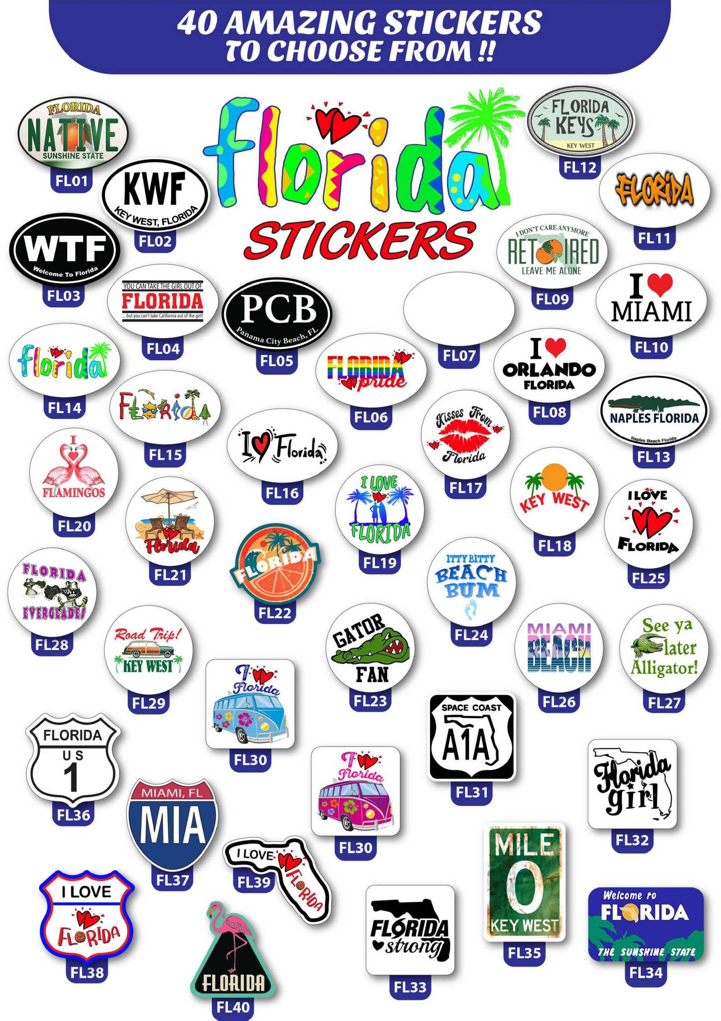 Florida Language Sticker Stickers-All about Florida by PukaCreations.com - Issuu