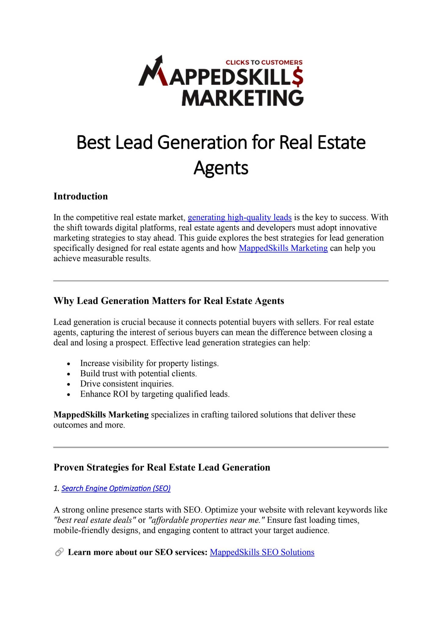 Best Lead Generation for Real Estate Agents by MappedS - Issuu
