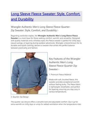 Long Sleeve Fleece Sweater: Style, Comfort, and Durability