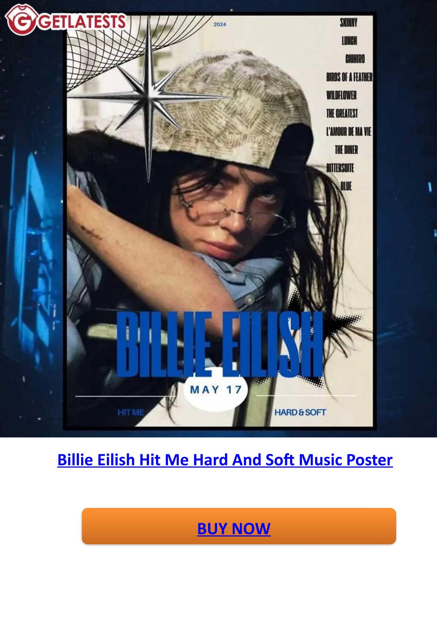 Billie Eilish Hit Me Hard and Soft ポスター HIT ME HARD AND SOFT Green Poster - Billie Eilish | Store