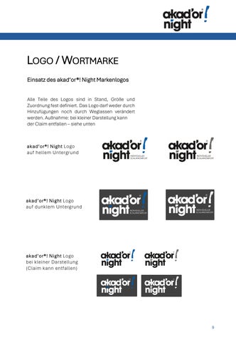 CI Richtlinie Akador Night 第 9 页