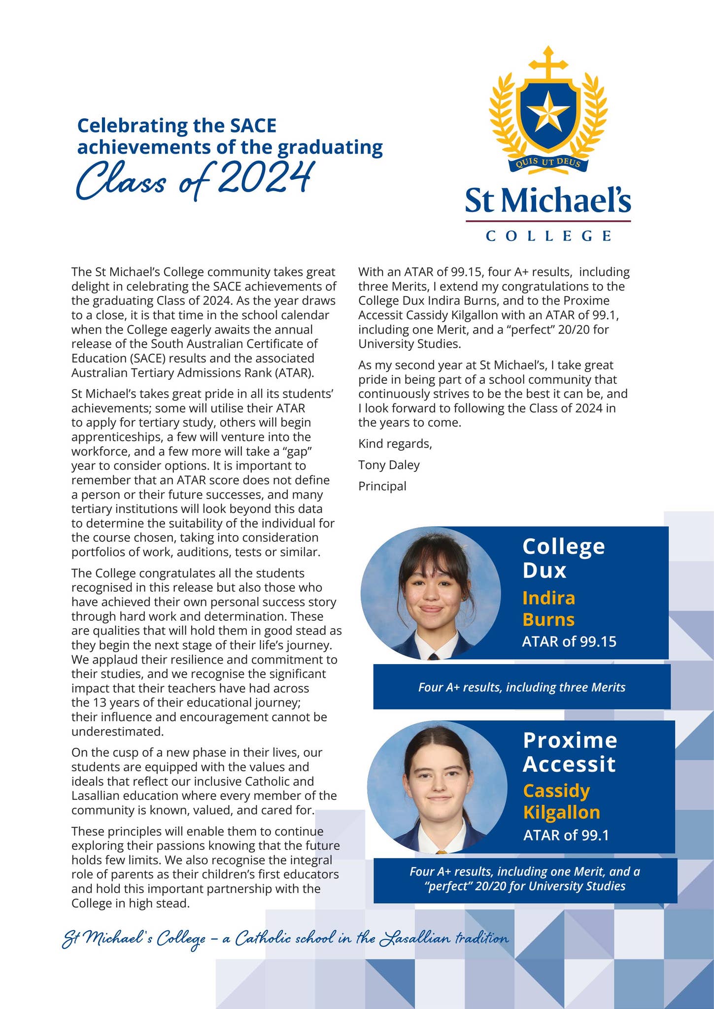 Year 12 Results 2024 by stmichaelscollegeadelaide - Issuu