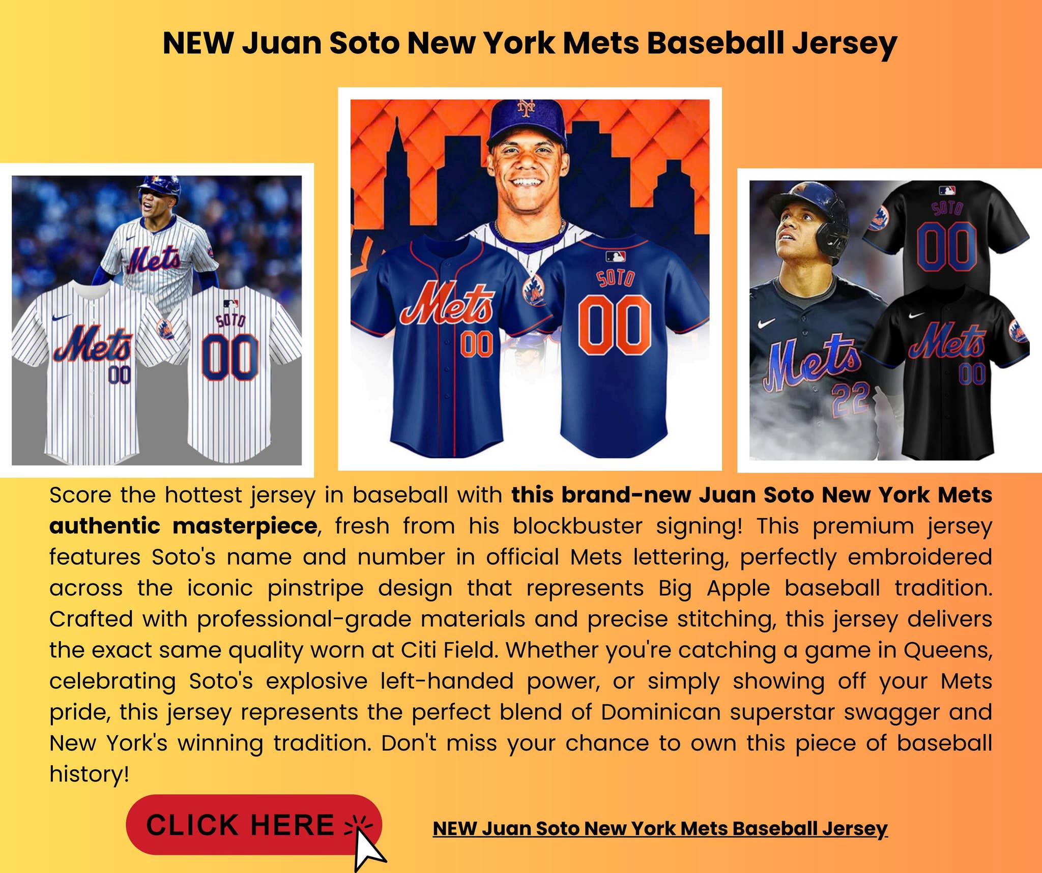 NEW Juan Soto New York Mets Baseball Jersey by Top Products