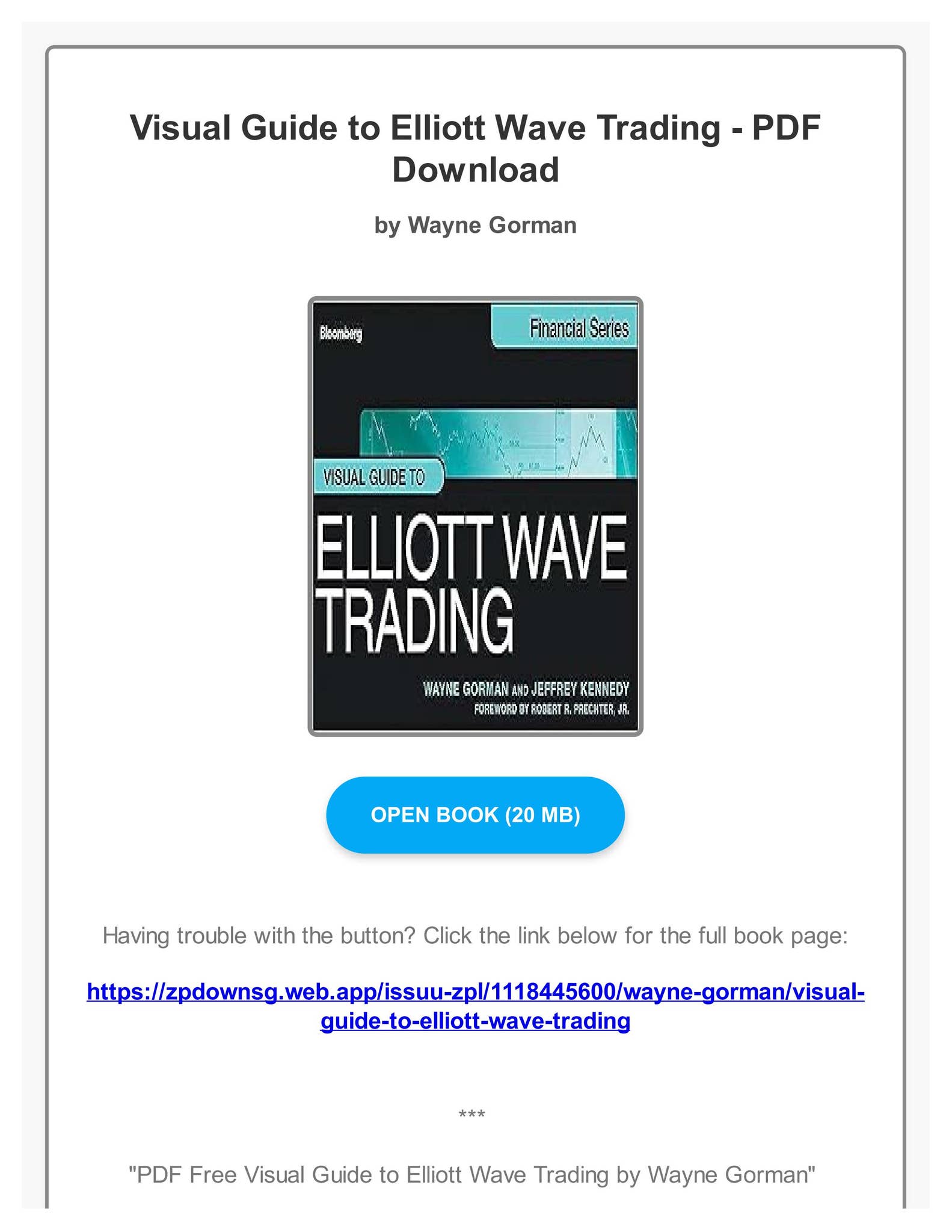 ビジネス・経済 Visual Guide to Elliot Wave Trading Visual Guide to Elliott Wave Trading: 9781118445600