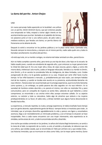 La dama del perrito, Antón Chéjov