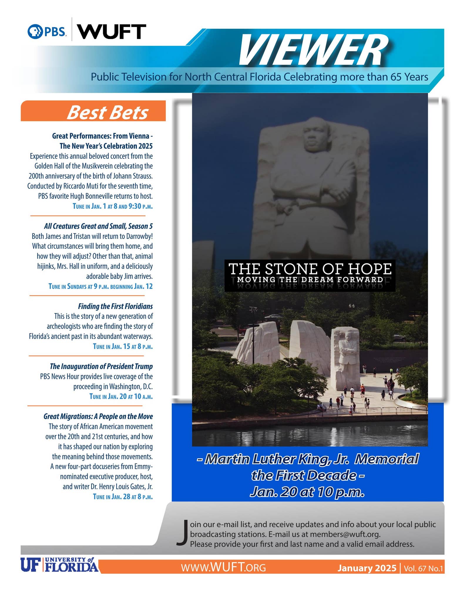 WUFT TV Viewer Guide - January 2025 by UF CJC - Issuu