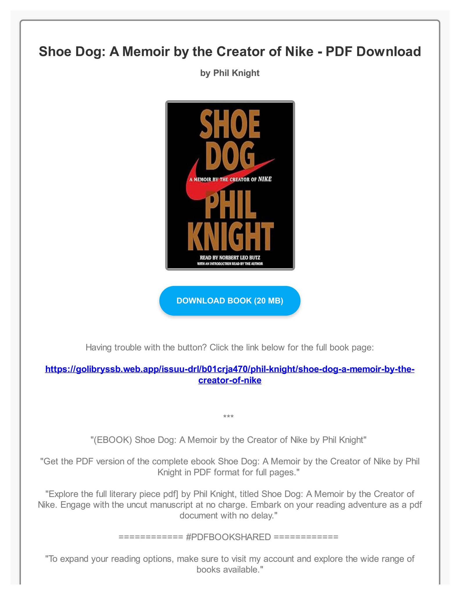 Shoe Dog: Die offizielle Biografie des NIKE-Gruenders [洋書] Buchrezension-Shoe-Dog-Phil-