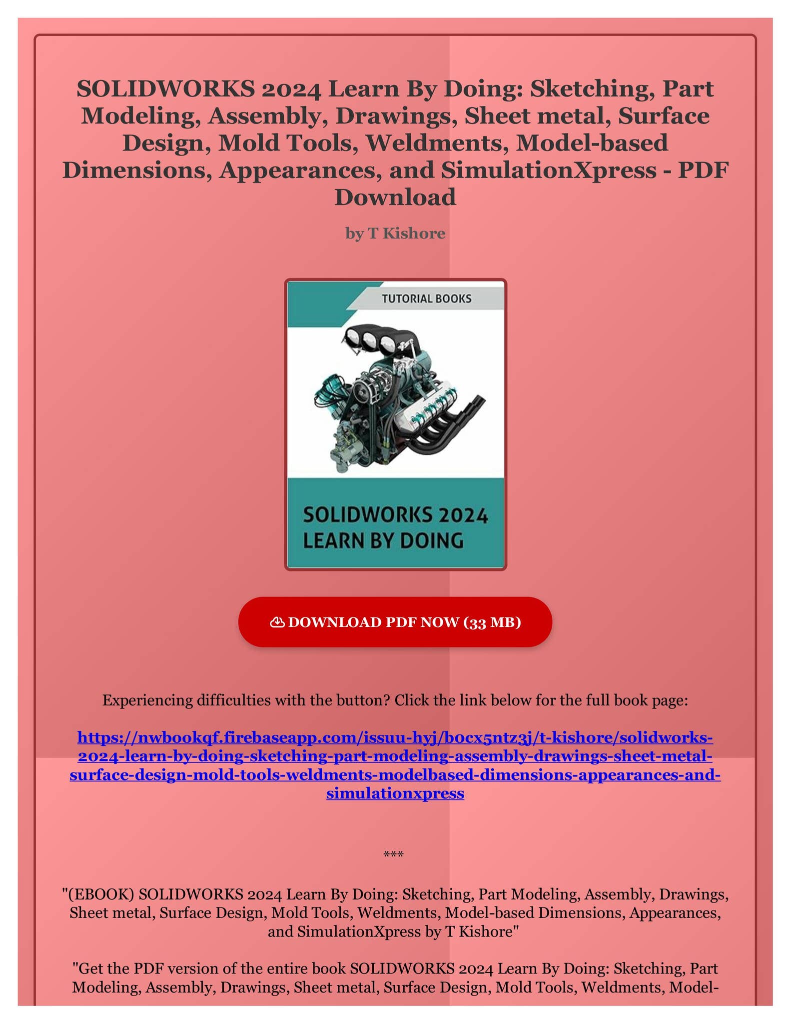 Ebook Solidworks 2024 Learn By Doing Sketching Part Modeling Ebook Solidworks 2024 Learn By Doing Sketching Part Modeling