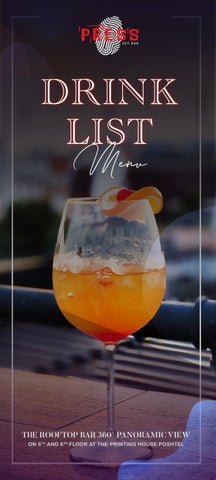The Press Sky Bar | Beverage Menu
