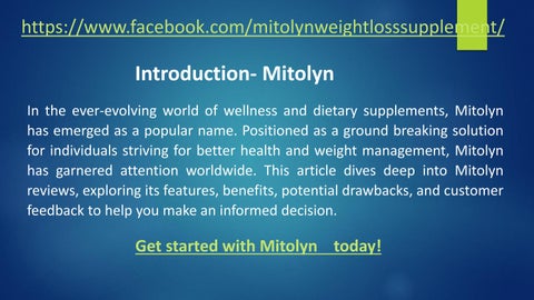 Mitolyn Weight Loss Supplement OFFER by Joeeh Ricv - Issuu