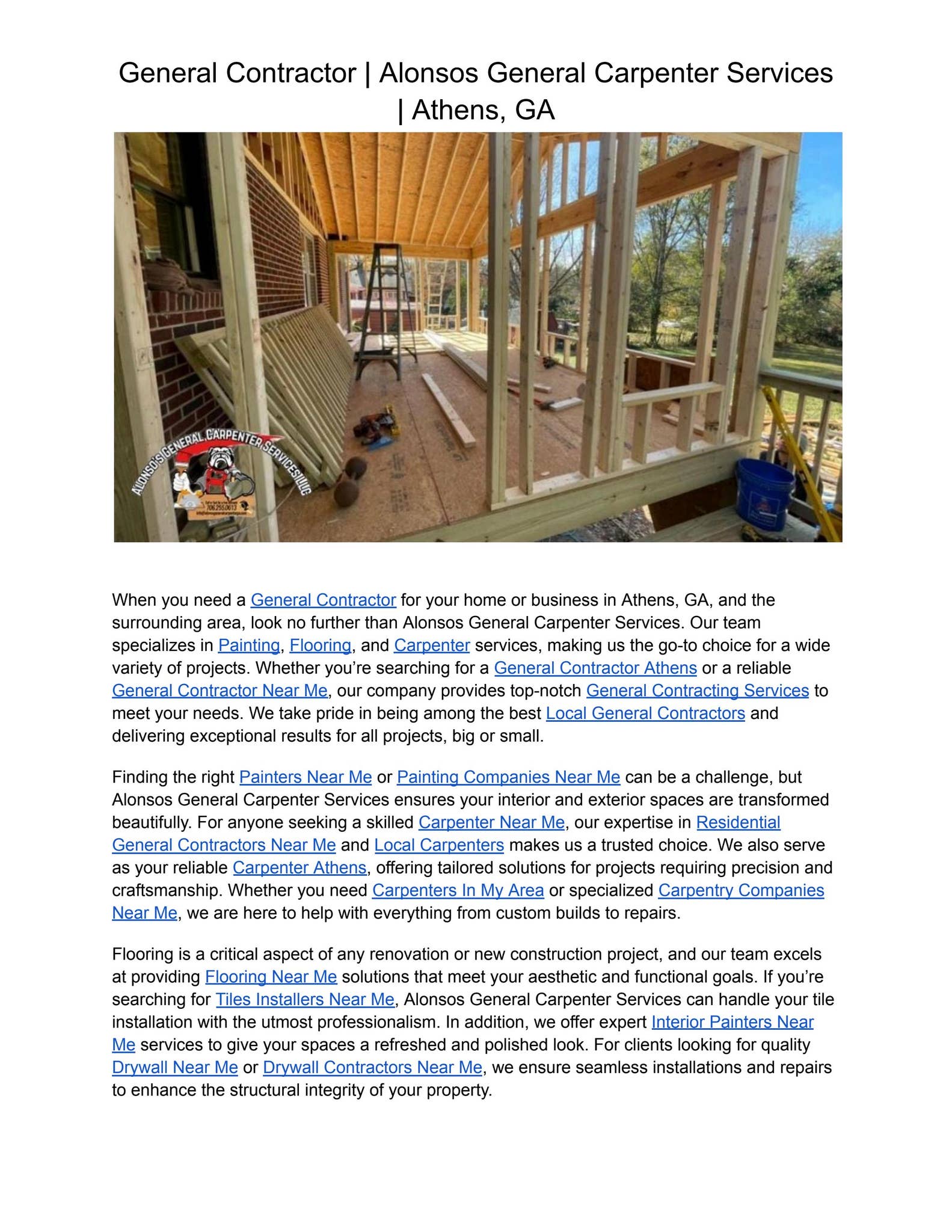 General Contractor | Alonsos General Carpenter Services | Athens, GA by ...