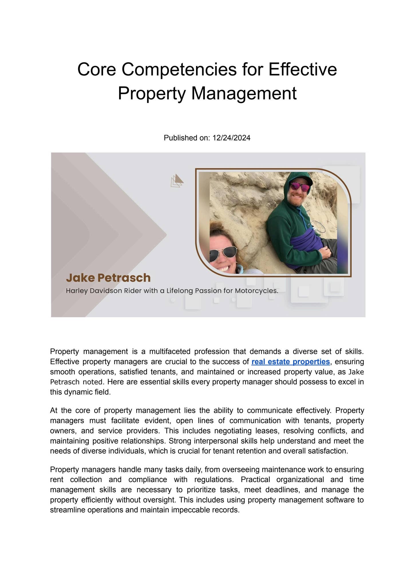 Core Competencies for Effective Property Management by Jake Petrasch ...
