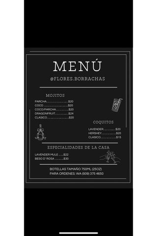 MENÚ @FLORES.BORRACHAS
