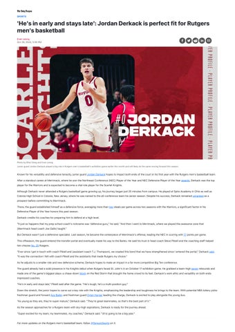 Jordan Derkack Profile - The Daily Targum