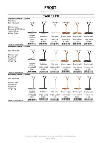 FROST 桌 Leg 产品集 Pricelist 英文 EUR 第 6 页