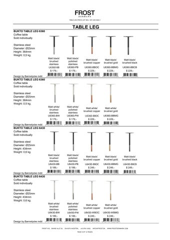 FROST 桌 Leg 产品集 Pricelist 英文 USD 第 8 页
