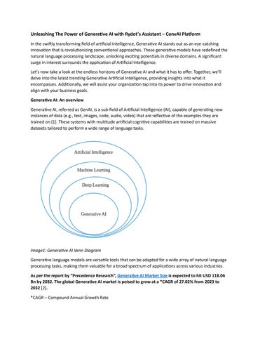 Unleashing The Power of Generative AI with Rydot by rajni rydot - Issuu