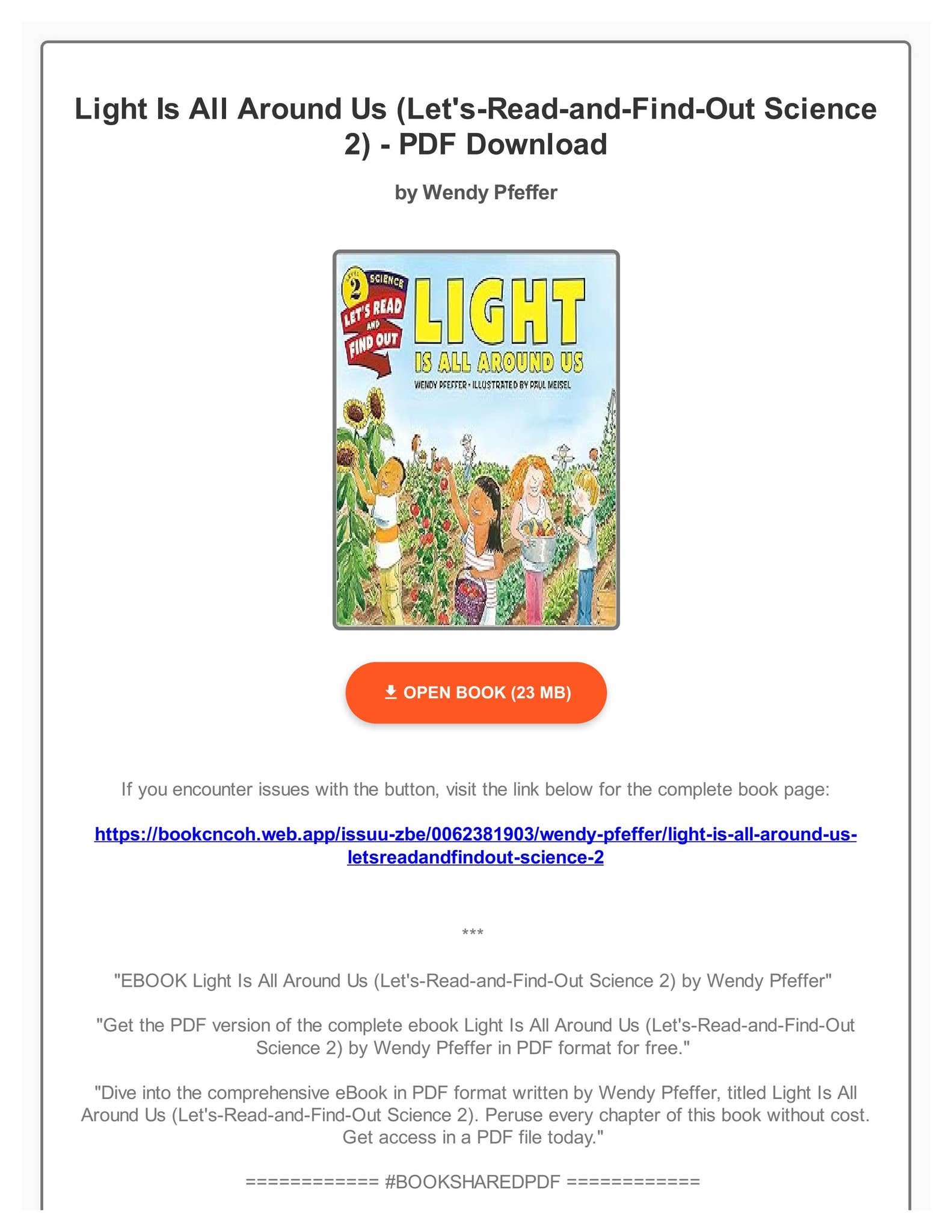 EBOOK Light Is All Around Us (Let's-Read-and-Find-Out