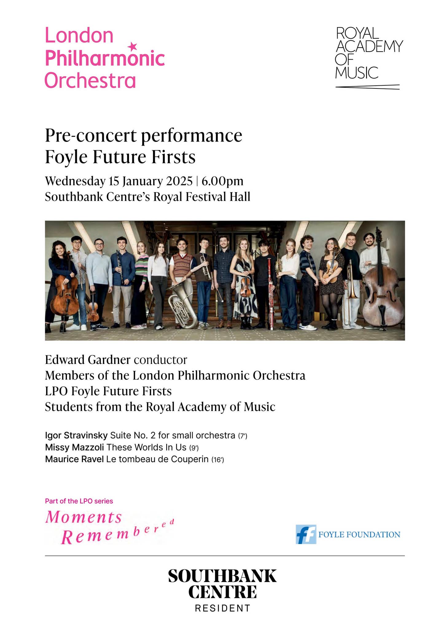 LPO Foyle Future Firsts/Royal Academy of Music pre-concert performance  programme: 15 Jan 2025 by London Philharmonic Orchestra - Issuu