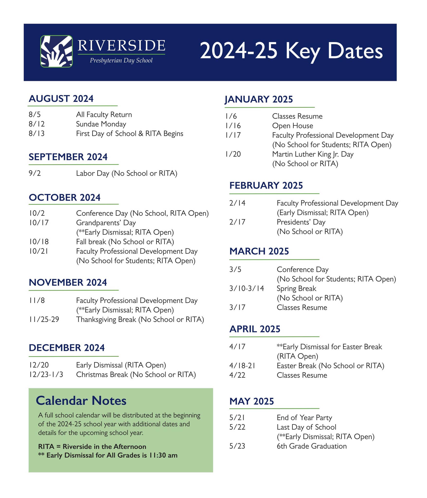RPDS 2024-25 Key Dates by rpdsjax - Issuu