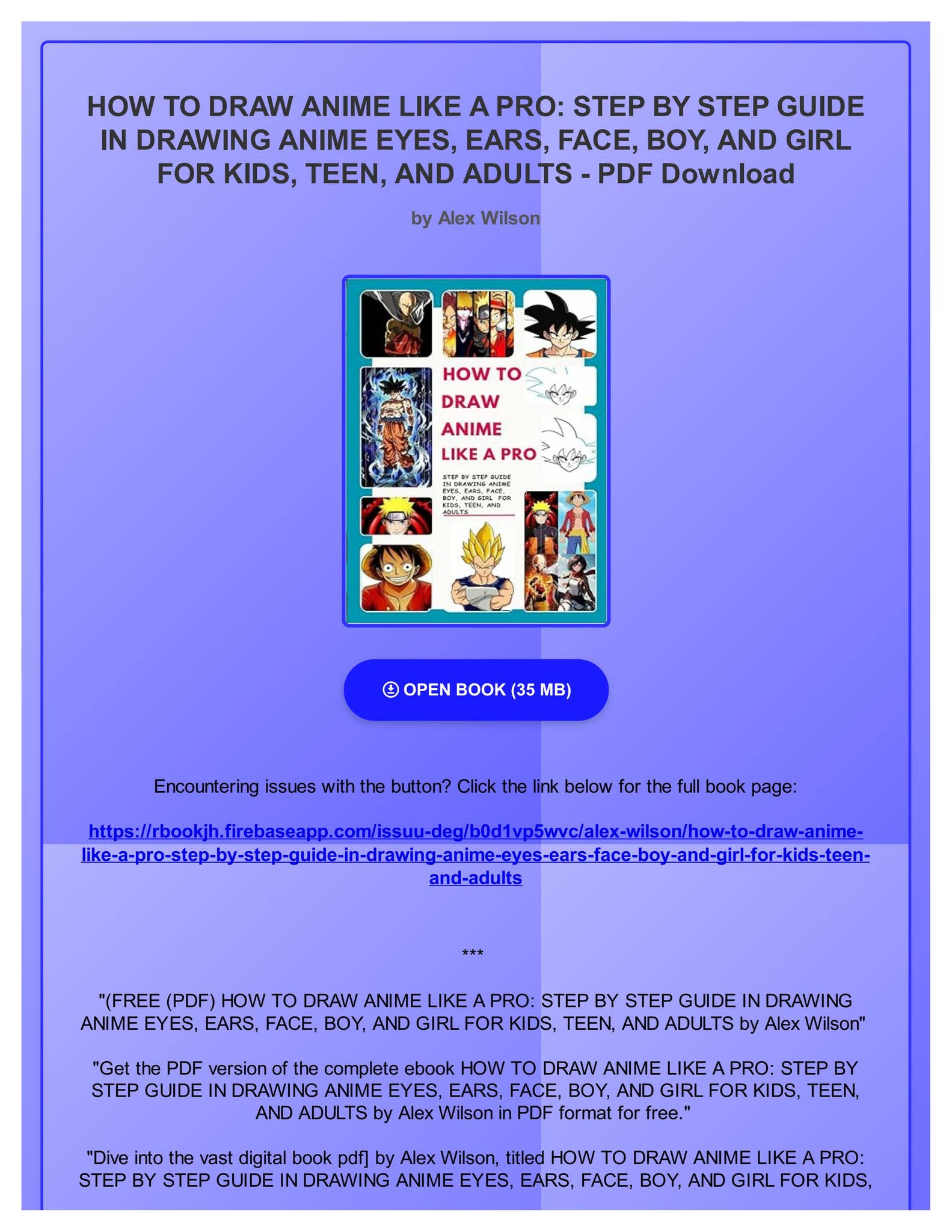 (FREE (PDF) HOW TO DRAW ANIME LIKE A PRO: STEP BY STEP GUIDE IN DRAWING ...