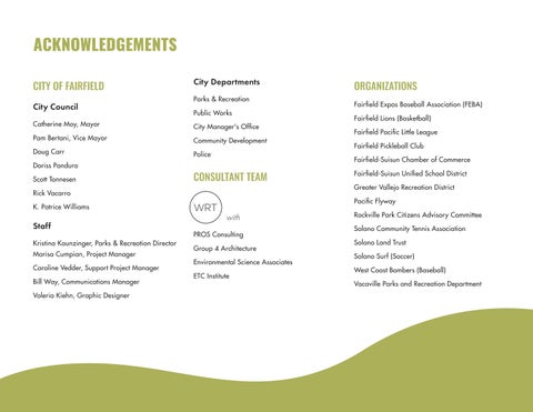 Fairfield (CA) Parks, Recreation and Open Space Master Plan 第 3 页