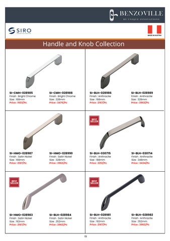 Benzoville 柜 Handles Master 目录 2024-25 第 20 页