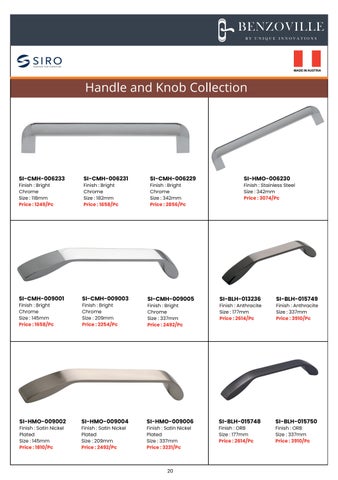 Benzoville 柜 Handles Master 目录 2024-25 第 21 页