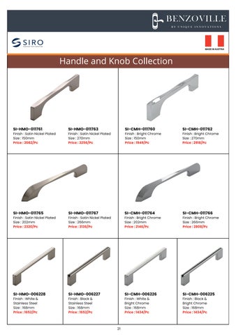 Benzoville 柜 Handles Master 目录 2024-25 第 22 页