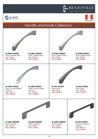 Benzoville 柜 Handles Master 目录 2024-25 第 23 页